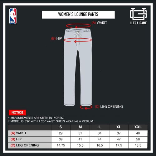  Ultra Game NBA Womens Sleepwear Super Soft Plush Pajama Loungewear Pants