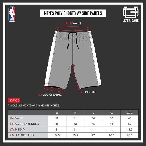  Ultra Game NBA Mens Active Soft Workout Basketball Training Shorts