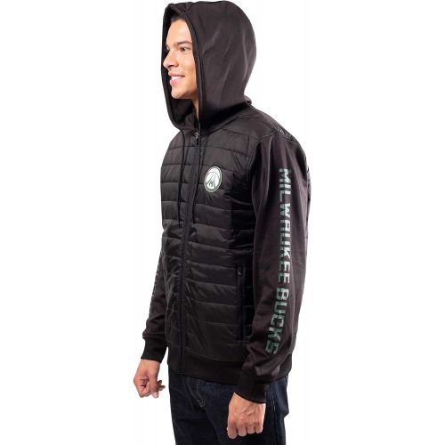  Ultra Game NBA Mens Full-Zip Soft Fleece Puffer Hoodie Jacket