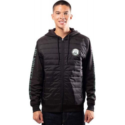  Ultra Game NBA Mens Full-Zip Soft Fleece Puffer Hoodie Jacket