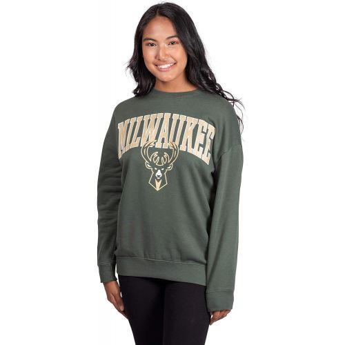  Ultra Game NBA Womens Extra Soft Fleece Distressed Oversized Pullover Sweatshirt