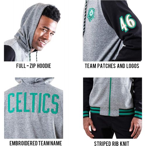  Ultra Game NBA Mens Full Zip Fleece Hoodie Letterman Varsity Jacket