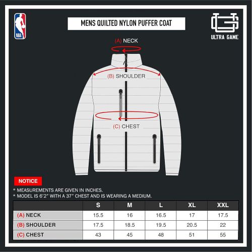  Ultra Game NBA Mens Lightweight Packable Puffer Down Jacket