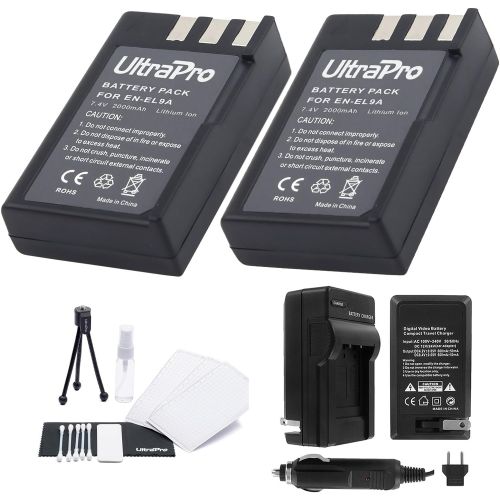  [아마존베스트]EN-EL9a Battery 2-Pack Bundle with Rapid Travel Charger and UltraPro Accessory Kit for Select Nikon Cameras Including D5000, D3000, D60, D40x, and D40