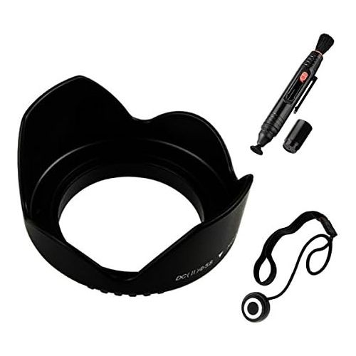  [아마존베스트]UltraPro 55mm Premium Digital Tulip Flower Lens Hood Bundle, Includes Flower Tulip Lens Hood + Lens Cleaning Pen + Lens Cap Keeper. for The Sony FDR-AX53 4K Ultra HD Handycam Camco