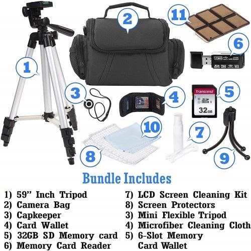  UltraPro Professional Camera Accessory Bundle Kit for Canon, Nikon, Sony, Panasonic and Olympus Digital Cameras. 10 Piece Bundle Includes 59” Tripod and 32GB SD Card