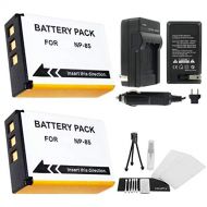 UltraPro 2-Pack Fuji NP-85 Replacement Batteries w/Rapid Travel Charger for FujiFilm FinePix SL305, SL300, SL280 - UltraPro Bundle Includes: Camera Cleaning Kit, Screen Protector,
