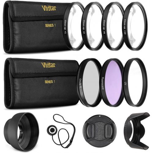  55mm UltraPro Professional Filter Bundle for Lenses with a 55mm Filter Size - Includes 7 Filters (UV, CPL, FL-D, 1, 2, 4, 10 Macro Close-Up Filters), Lens Hoods, & More