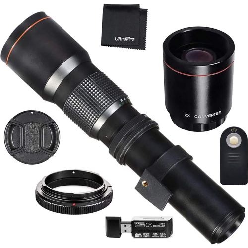  UltraPro Hi-Resolution 500mm/1000mm Manual Telephoto Reflex Lens for Nikon D5, D4s, D4, D3x, Df, D810, D800, D750, D610, D500, D7500, D7200, D7100, D5600, D5500, D5300, D5200, D3400, D3300