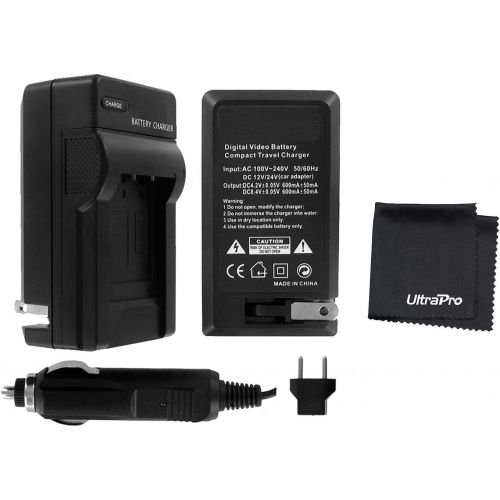  UltraPro EN-EL15 / EN-EL15B / EN-EL15C Rapid Travel Charger (110/220v with Car and EU adapters) for Select Nikon Digital Cameras - UltraPro Accessory Bundle: Deluxe Microfiber Clea