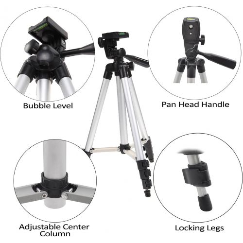  UltraPro 50 Inch Full Size Aluminum Camera Tripod + Wireless Remote Bundle for Nikon Digital Cameras, Includes UltraPro Microfiber Cleaning Cloth