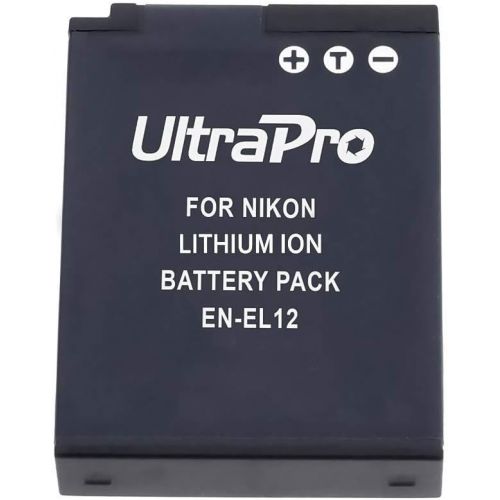  EN-EL12 Battery 2-Pack Bundle with Rapid Travel Charger and UltraPro Accessory Kit for Select Nikon Cameras Including Coolpix S9300, S9400, S9500, S6300, and S8200