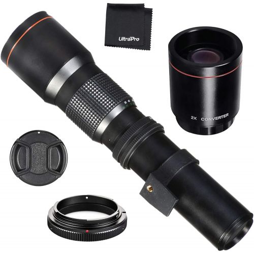  UltraPro Hi-Resolution 500mm/1000mm Manual Telephoto Reflex Lens for Nikon D5, D4s, D4, D3x, Df, D810, D800, D750, D610, D500, D7500, D7200, D7100, D5600, D5500, D5300, D5200, D3400, D3300