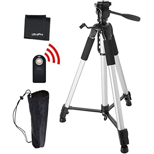  UltraPro 72 Inch Aluminum Camera Tripod + Wireless Remote Bundle for Nikon Digital Cameras, Includes UltraPro Microfiber Cleaning Cloth