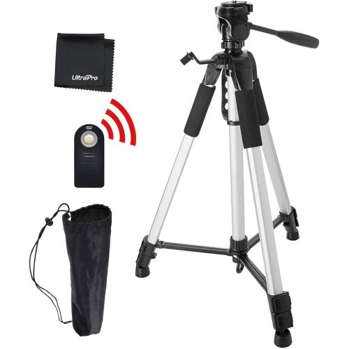  UltraPro 72 Inch Aluminum Camera Tripod + Wireless Remote Bundle for Nikon Digital Cameras, Includes UltraPro Microfiber Cleaning Cloth