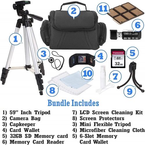  UltraPro Camera Accessory Bundle Kit for Canon, Nikon, Sony, Panasonic and Olympus Digital Cameras. 10 Piece Bundle Includes 59” Tripod and 32GB SD Card