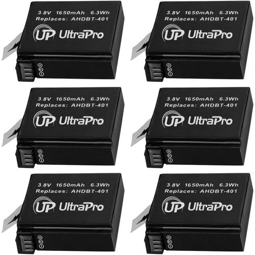  6-Pack AHDBT-401 High-Capacity Replacement Batteries with Rapid 3-Channel Charger for GoPro Hero4. Also Includes: UltraPro Bundle Includes: Camera Cleaning Kit, Screen Protector, M