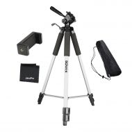 UltraPro 59 Inch Full-Size Aluminum Camera Tripod with Universal Smartphone Mount for iPhone, Samsung, and All Smartphones, Includes UltraPro Bonus Microfiber Cleaning Cloth