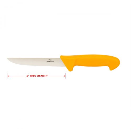  UltraSource Boning Knife, 6 Straight Wide/Stiff Blade, Polypropylene Handle