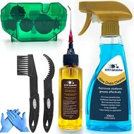 Ultrafashs Bike Chain Oil Lubricant and Cleaner Set with Bicycle Degreaser,Wet Lubricant,Chain Scrubber,Cleaning Brush Tool.for Cleaning Bike Chains,Rear Cogs,Chainrings.Lube-2oz,D