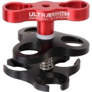 Ultralight Triple Ball Clamp with One-Side Cutouts and T-Knob (Splashy Red)