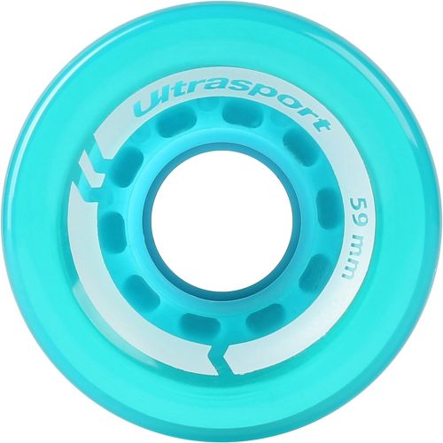  Ultrasport Skateboard Wheels, Made of a Softer Material for Perfect Grip on Bad Surfaces, Set of 2 in Transparent Blue