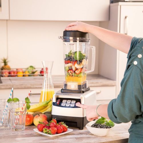  Ultratec Standmixer 2.0 Liter - Hochleistungsmixer und Smoothie Maker mit 1.500 Watt bzw. 2 PS - 22.000 U/min., Mixer, Smoothieshaker, Zerkleinerer, inkl. Smoothie Rezeptbuch, Silb