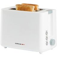 Ultratec Toaster mit zwei Toastkammern, Toaster weiss 2 Scheiben, Mini Toaster, 2 Scheiben Toaster, Mini Toaster, Cool Touch Toaster, Toaster weiss MIni, weiss, ca. 22,5 x 18 x 13,8