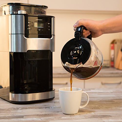  Ultratec Kaffeemaschine / Kaffee-Vollautomat mit Mahlwerk und Timerfunktion, Kaffevollautomat, Coffee machine, Kaffeemaschinevollautomat, inkl. Glaskanne und Permanentfilter, edels