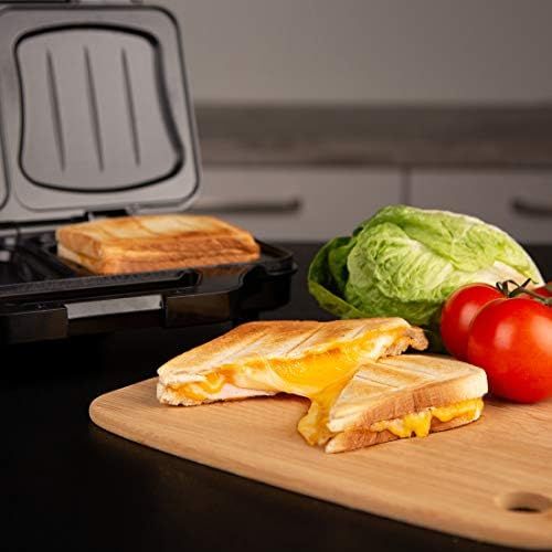  [아마존베스트]Ultratec Sandwich Toaster Electric Shell-Shaped Sandwich Maker for XXL Toast, Non-Stick Plates, with Temperature Control Light, 900 Watt, Black/Silver, Silver/black