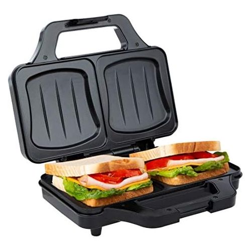  [아마존베스트]Ultratec Sandwich Toaster Electric Shell-Shaped Sandwich Maker for XXL Toast, Non-Stick Plates, with Temperature Control Light, 900 Watt, Black/Silver, Silver/black
