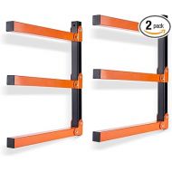 Ultrawall Wall Mount Wood Organizer and Lumber Storage Metal Rack with 3-Level - Indoor & Outdoor Use, 2 Pack