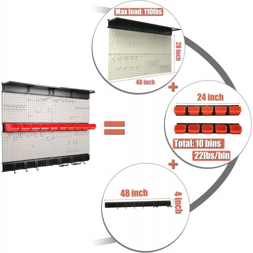  [아마존 핫딜] Ultrawall Garage Storage, 48x36 inch Pegboard with Hooks Garage Storage Bins Tool Board Panel Tool Organizer