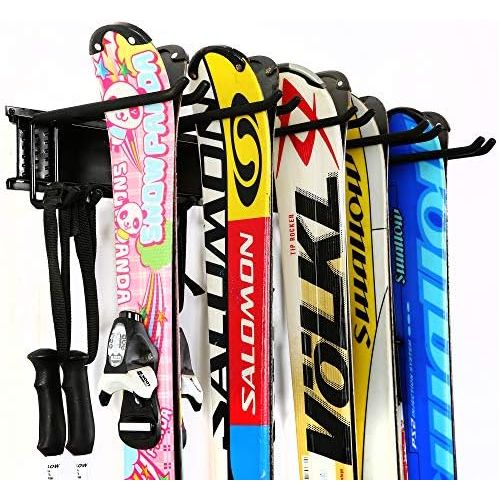 [아마존베스트]Ultrawall Ski Wall Rack, 5 Pairs of Snowboard Rack Wall Mount,Home and Garage Skiing Storage Mount Hold up to 300lbs