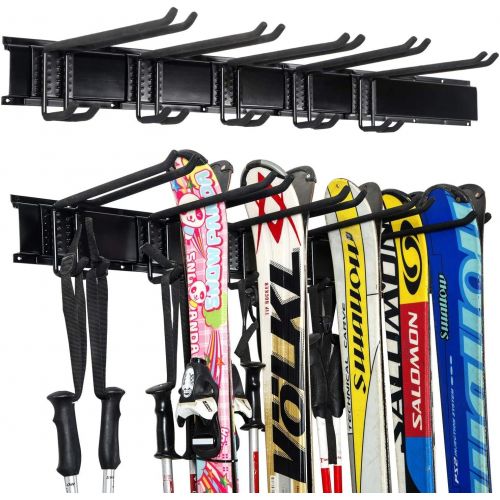  Ultrawall Ski Wall Rack, 5 Pairs of Snowboard Rack Wall Mount,Home and Garage Skiing Storage Mount Hold up to 300lbs