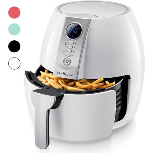  [아마존 핫딜] [아마존핫딜]Ultrean Air Fryer, 4.2 Quart (4 Liter) Electric Hot Air Fryers Oven Oilless Cooker with LCD Digital Screen and Nonstick Frying Pot, ETL/UL Certified,1-Year Warranty,1500W (White)