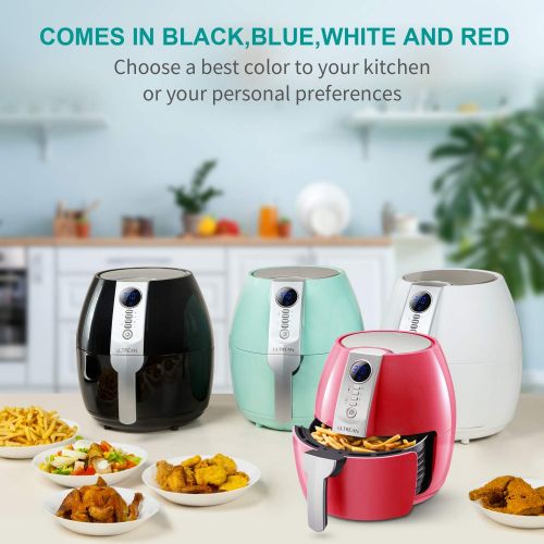  [아마존 핫딜] Ultrean Air Fryer, 4.2 Quart (4 Liter) Electric Hot Air Fryers Oven Oilless Cooker with LCD Digital Screen and Nonstick Frying Pot, ETL/UL Certified,1-Year Warranty,1500W (Blue)