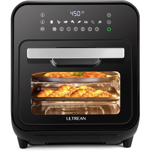  Ultrean 16 Quart Steam Air Fryer Oven, 12-in-1 Steamer and Air Fryer Toaster Oven Combo, 8 Cooking Presets, Steam, Roast, Bake, Broil, Toast, Pizza, 3 Accessories & 50 Recipes Incl