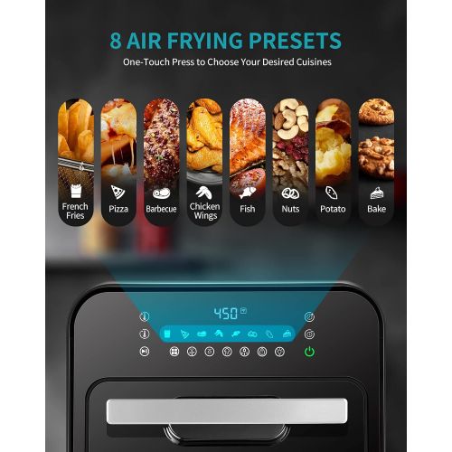  Ultrean 16 Quart Steam Air Fryer Oven, 12-in-1 Steamer and Air Fryer Toaster Oven Combo, 8 Cooking Presets, Steam, Roast, Bake, Broil, Toast, Pizza, 3 Accessories & 50 Recipes Incl