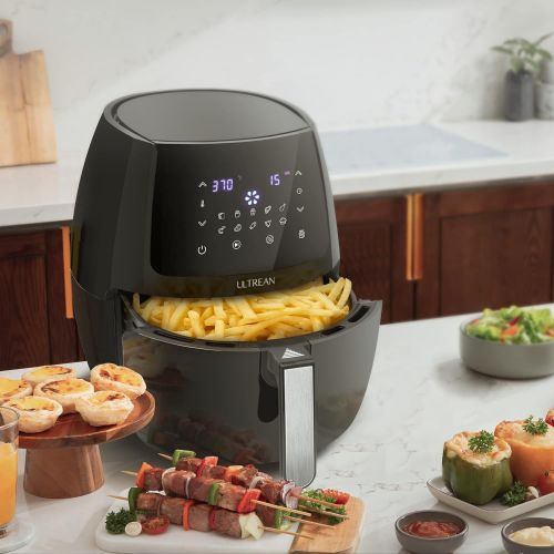  ULTREAN 5.8 Quart Air Fryer, Electric Hot Air Fryers Oilless Cooker with 10 Presets, Digital LCD Touch Screen, Nonstick Basket, 1700W, UL Listed (Black)