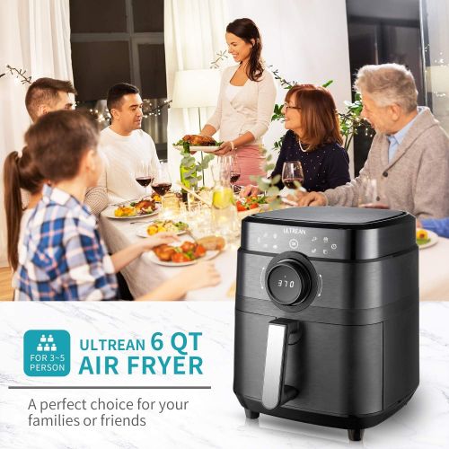  [아마존베스트]Ultrean 6 Quart Air Fryer, Deluxe Temperature and Time Knob and Matte Finish Design, Electric Hot Air Fryers Oven Cooker, Non-Stick Basket, UL Certified, Cook Book, 1-Year Warranty