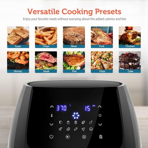  [아마존베스트]Ultrean 5.8 Quart Air Fryer, Electric Hot Air Fryers Oilless Cooker with 10 Presets, Digital LCD Touch Screen, Nonstick Basket, 1700W, UL Listed