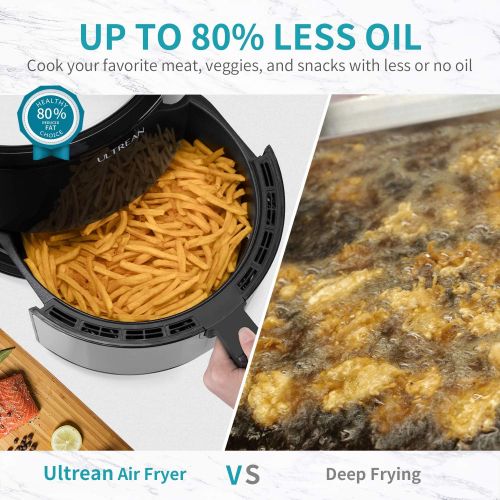  Ultrean 8 Quart Air Fryer, Electric Hot Air Fryers XL Oven Oilless Cooker with 8 Presets, LCD Digital Touch Screen and Nonstick Frying Pot, ETL Certified, Cook Book, 1-Year Warrant