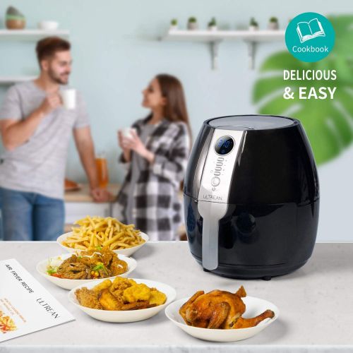  [아마존베스트]Ultrean Air Fryer, 4.2 Quart (4 Liter) Electric Hot Air Fryers Oven Oilless Cooker with LCD Digital Screen and Nonstick Frying Pot, ETL/UL Certified,1-Year Warranty,1500W (Black)