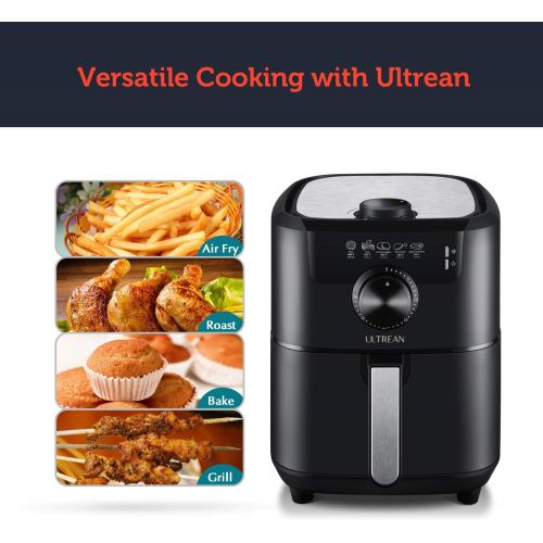  [아마존베스트]Ultrean Air Fryer, 4.5 Quart Electric Hot Air Fryers Oven Cooker with Deluxe Temperature and Time Knob, Non-Stick Basket, UL Certified, Cook Book, 1-Year Warranty, 1500w