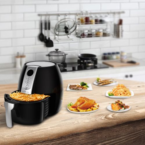  Ultrean Air Fryer with LCD Screen, 4.2 Quarts plus Airfryer CookBook 10 Recipes, Oil-Free Programmable Air Roaster, Easily Detachable Frying Pot, Anti-scratch and Easy Clean Design