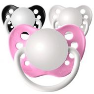 Ulubulu 3 Orthodontic Silicone Glitter Girls Personalized Pacifiers Princess Pack 3 Mo+ (Rocker Chick)