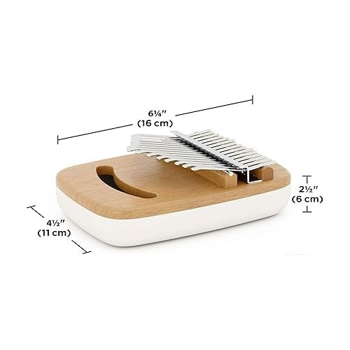  Umbra Strumba Kalimba Classical Thumb Piano with Rounded Curves, Solid Beechwood and Metal Keys (White-Natural)