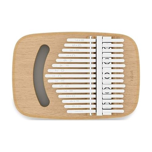  Umbra Strumba Kalimba Classical Thumb Piano with Rounded Curves, Solid Beechwood and Metal Keys (White-Natural)