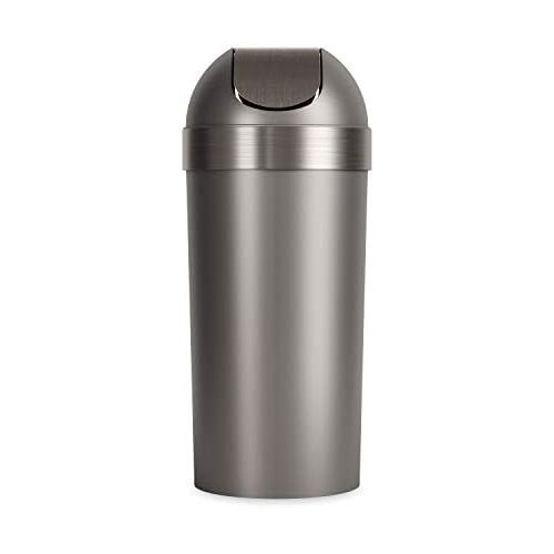  Umbra Venti Swing-Top 16.5-Gallon Kitchen Trash Large, 35-inch Tall Garbage Can for Indoor, Outdoor or Commercial Use, Pewter